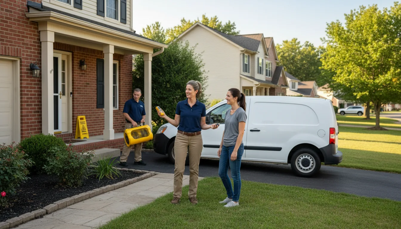 Residential water damage restoration in Reinholds, PA